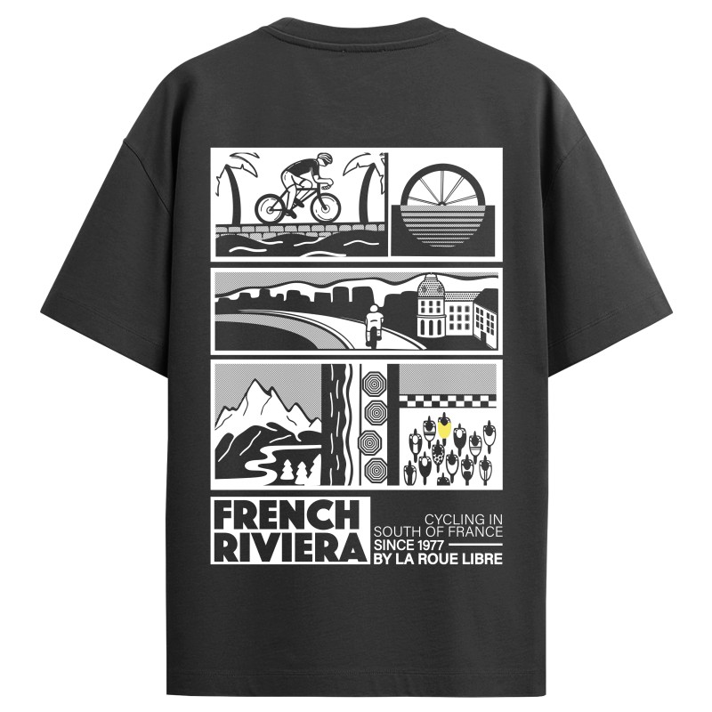 T-SHIRT NOIR FRENCH RIVIERA BY LA ROUE LIBRE | Accessoires et équipement...
