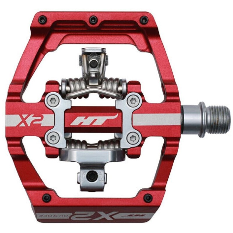 PÉDALES AUTO VTT HT X2 DH RACE ROUGE | Accessoires et équipements pour vélo