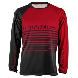MAILLOT MOUSTACHE MANCHES LONGUES ROUGE | Accessoires et équipements...